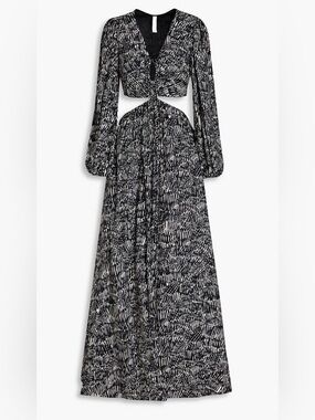 NWT Jonathan Simkhai Adelaide cutout printed mousseline maxi dress sz XS